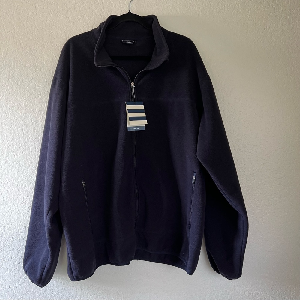 NWT Fleece Lands End Men’s Mariners Jacket XXL navy